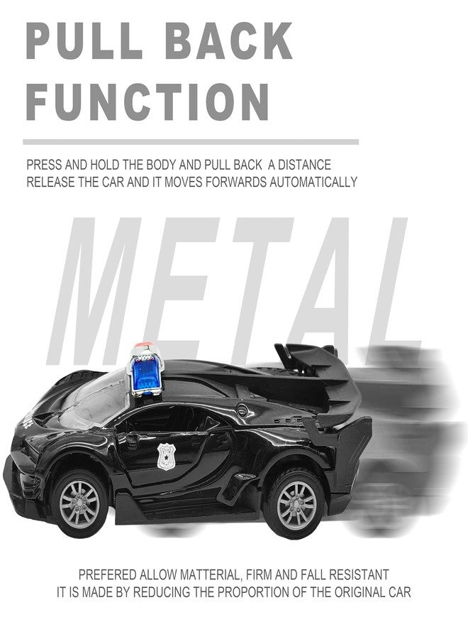 في جراسب سيارة شرطة رياضية مصغرة من VGRASSP بمقياس 1:32، مصنوعة من المعدن المصبوب، لعبة للأطفال، تعمل بسحب للخلف - نموذج مصغر للطرق الوعرة بإطارات مطاطية، تصميم واقعي، أبواب قابلة للفتح - اللون كما هو موضح في المخزون - Image 3